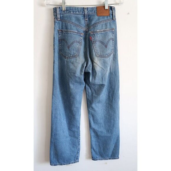 Levi's Ribcage Straight Ankle Blue Jeans - Size 25 - Picture 5 of 7